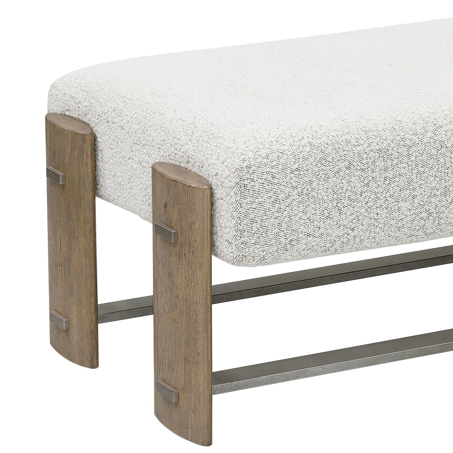 Modern Upholstered  Ottoman Bench - Gray