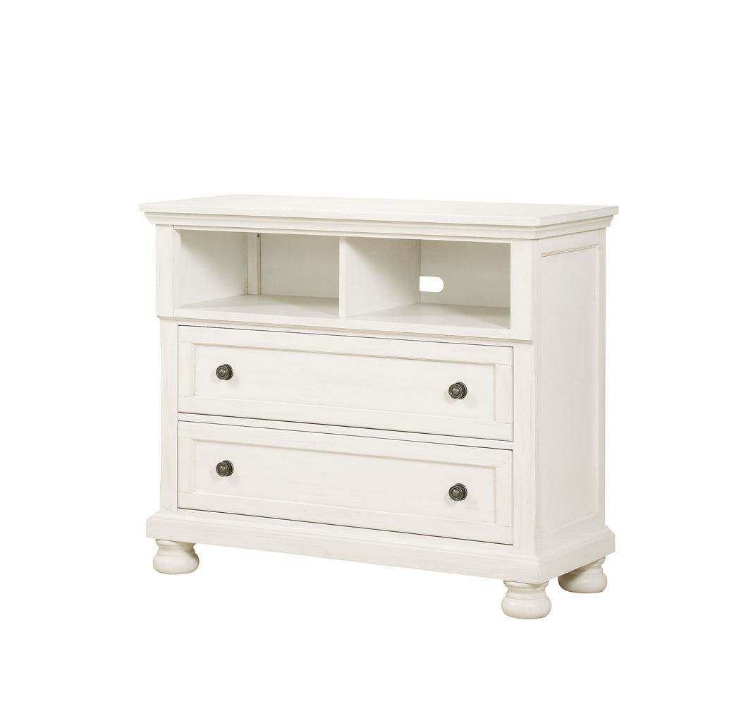 B01163 JB - Media Chest - White Finish