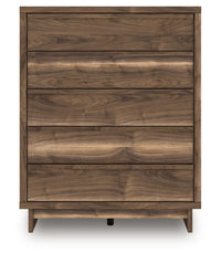 Chirason - Brown - Five Drawer Wide Chest