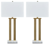 Coopermen - Gold Finish / White - Metal Table Lamp (Set of 2)