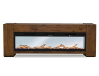 Natural Teca - Console 94" Electric Fireplace Compatible - Brown