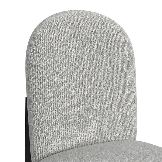 Portland - Round Back Barstool With Fabric (Set of 2) - Gray / Black