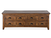 Bay Creek - Lift Top Storage Cocktail Table With Casters - Toasted Nutmeg