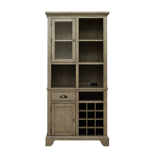 Kitchen Curio With Wine Storage - Light Brown