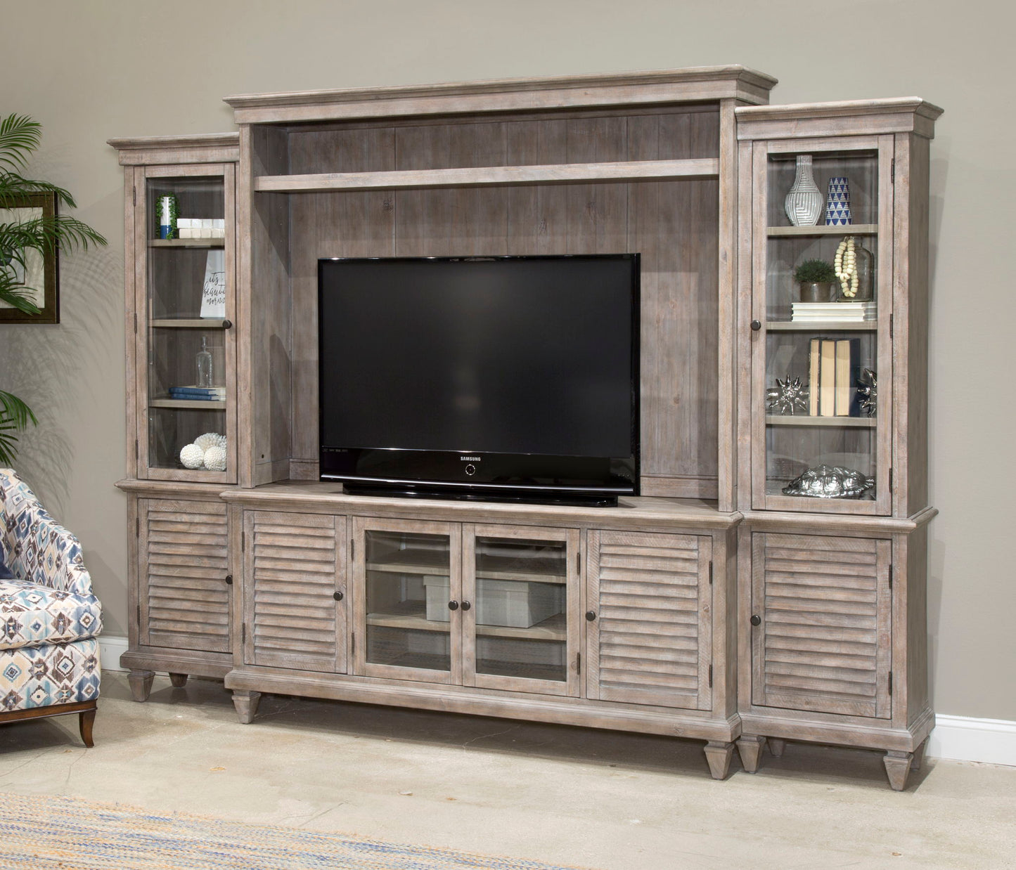 Calistoga - Rustic Entertainment Wall - Dovetail Gray