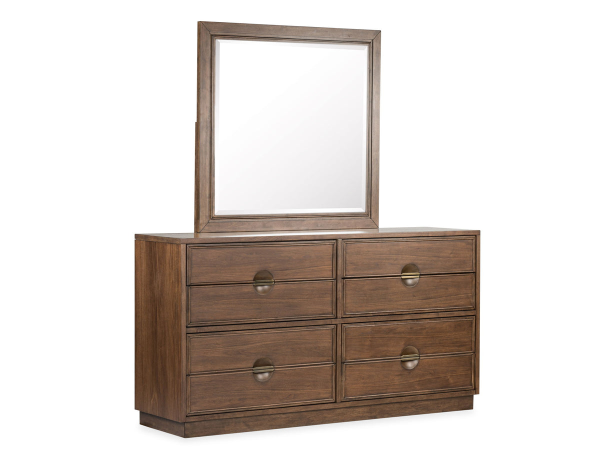 Selena - Double Drawer Dresser With Landscape Mirror - Brown