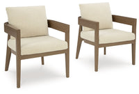 Serene Bay - Dark Brown / White - Arm Chair With Cushion (Set of 2)