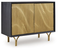 Tayner - Black / Gold Finish - Accent Cabinet