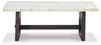 Burkhaus - White / Dark Brown - Rectangular Cocktail Table