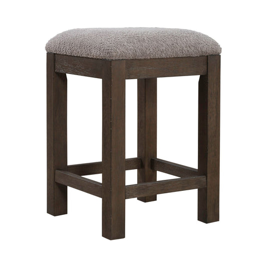 Cascade Falls - Upholstered Console Stool - Satin Espresso / Gray