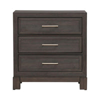 Modern Edge - Nightstand With Charging Station - Brown