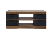 Tuxedo - TV Stand - Satin Black / Brown