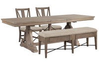 Paxton Place - Extendable Trestle Dining Table Set