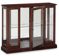 PFC Curios - Lighted 1 Shelf Console Display Cabinet - Cherry Brown