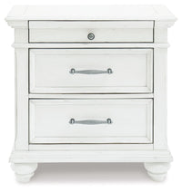 Kanwyn - Whitewash - Three Drawer Night Stand