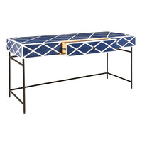 Writing Desk With Storage Drawer - Navy Blue - Multi