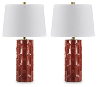 Jacemour - Burnt Umber - Ceramic Table Lamp (Set of 2)