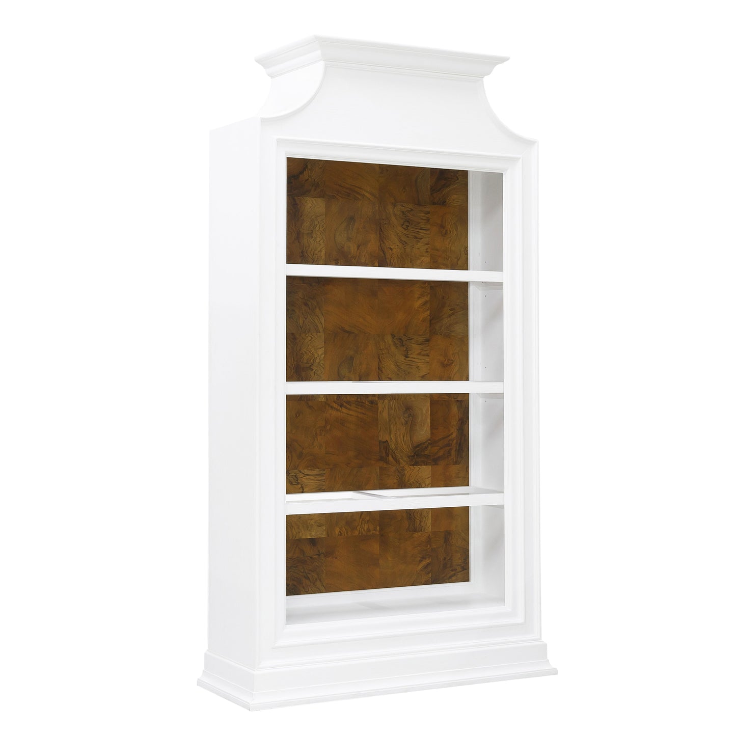 Pulaski Accents - Open Storage 3 Shelf Bookcase with Natural Wood Back Panel - White