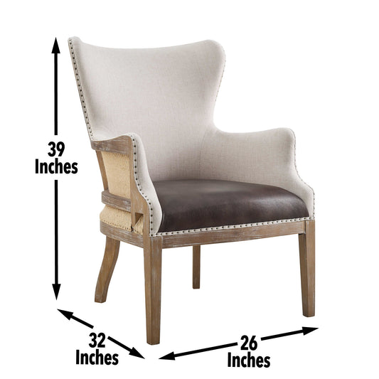 George - Wingback Accent Chair - Two Tone