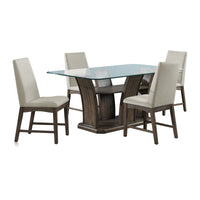 Dapper - 5 Piece Rectangular Standard Height Dining Set Table & Four Chairs - Walnut