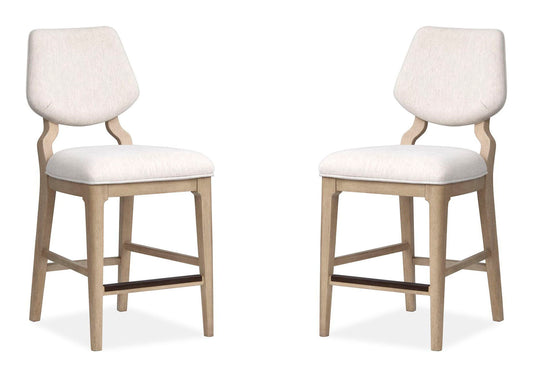 Sunset Cove - Counter Chair With Upholstered Seat and Back (Set of 2) - Sanibel Brown