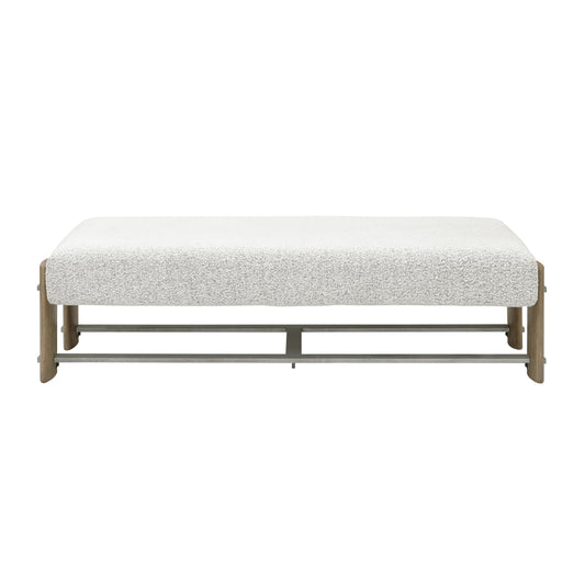 Modern Upholstered  Ottoman Bench - Gray