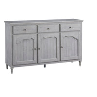 3-Door Credenza With Storage Drawers - Gray