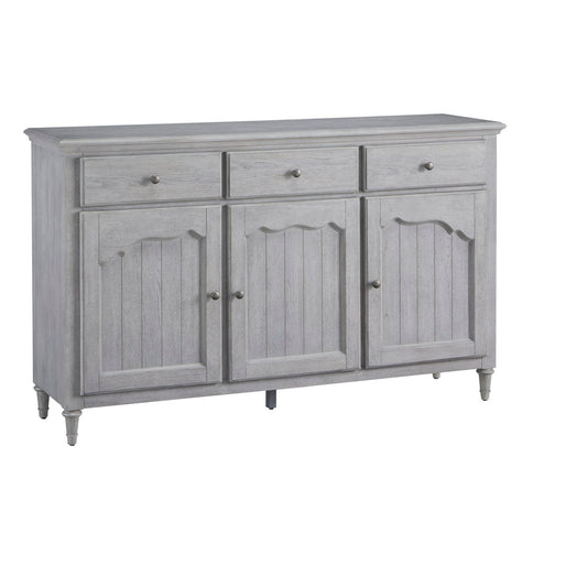 3-Door Credenza With Storage Drawers - Gray