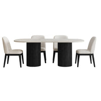 Sylvie - 5 Piece Standard Height Dining Set, Oval Table