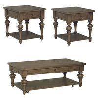 Americana Farmhouse - 3 Piece Table Set (1 Cocktail 2 End Tables) - Dusty Taupe