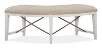 Heron Cove - Curved Bench With Upholstered Seat - Chalk White