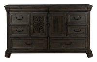 Bellamy - Drawer Dresser With Shaped Mirror - Peppercorn