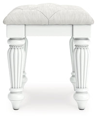 Kozlani - Vanity Upholstered Stool - White