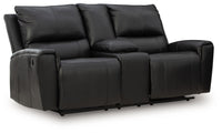 Glossmore - Black - Reclining Loveseat With Console