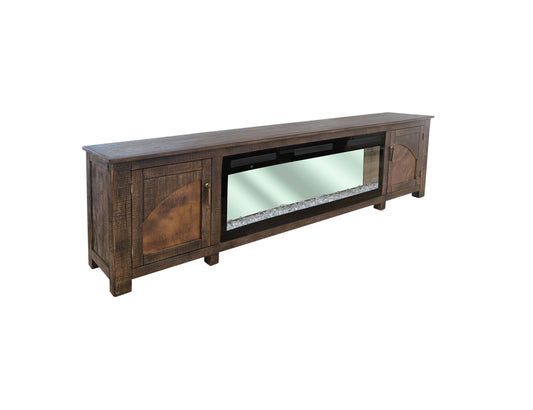 Blackburn - 93" Electric Fireplace - Dark Brown