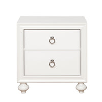 Bella White - Kids 2-Drawer Usb Charging Nightstand - White