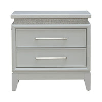 Reflections - Nightstand With Lights and Charging Station - White