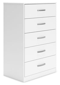 Flannia - White - Five Drawer Chest - 46" Height