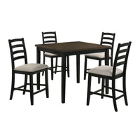 Tulane - 5 Piece Dining Set (Counter Table & 4 Counter Chairs) - Oak & Black