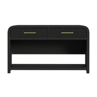 Ridgemont - Sofa Table With Bottom Shelf - Black With Grain