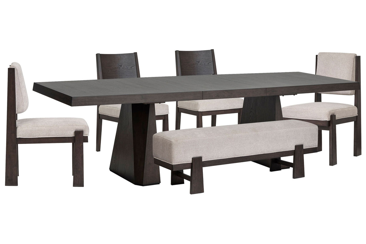 Tauren - 6 Piece Extendable Double Pedestal Dining Table Set