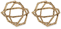 Laddington - Sculpture (Set of 2) - Antique Brass Finish
