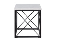 Skyler - Square End Table With Marble Top - White