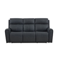 Warren - Power Reclining Sofa With Console, Power Headrest & Lumbar - Black