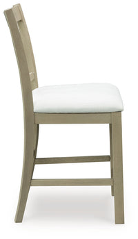 Calmoro - Upholstered Barstool (Set of 2) - Off White / Gray