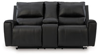 Glossmore - Black - Reclining Loveseat With Console
