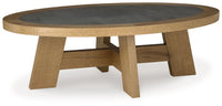 Brinstead - Light Brown - Oval Cocktail Table