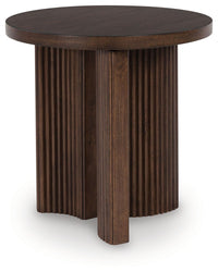 Korestone - Dark Brown - Round End Table