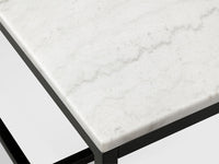 Torin - Rectangular Cocktail Table - White Marble And Matte Black