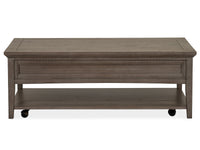 Paxton Place - Rectangular Cocktail Table With Casters - Dovetail Gray